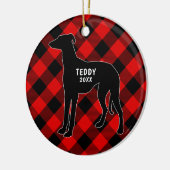 Greyhound Dog Pset met kerstversiering Keramisch Ornament (Links)