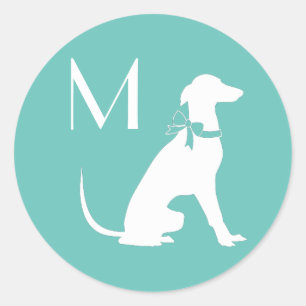 Greyhound Dog Puppy Ronde Sticker