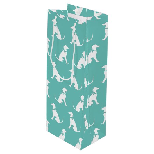 Greyhound Dog Puppy Wijn Cadeautas (Voorkant Gekanteld)