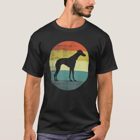 Greyhound Dog Retro Style T-shirt (Voorkant)