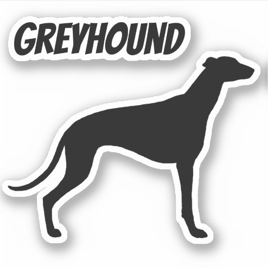 Greyhound Dog Silhouette Cool Canine Vinyl Sticker (Voorkant)