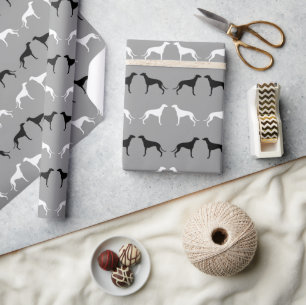 Greyhound Dog Silhouettes Pattern Cadeaupapier