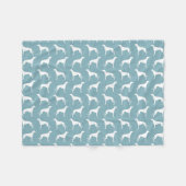 Greyhound Dog Silhouettes Pattern Fleece Deken (Voorkant (Horizontaal))