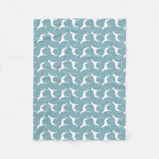 Greyhound Dog Silhouettes Pattern Fleece Deken (Voorkant)