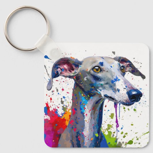 Greyhound Dog Sleutelhanger (Voorkant)