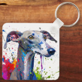 Greyhound Dog Sleutelhanger (Achterkant)