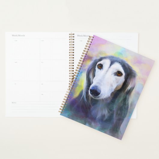 Greyhound Dog Waterverf Art Painting Planner (Display)