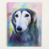 Greyhound Dog Waterverf Art Painting Planner (Voorkant)