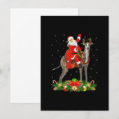 Greyhound Dog Xmas Funny Santa Riding Greyhound Ch Kaart (Voorkant / Achterkant)