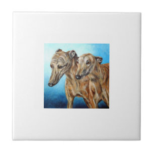 Greyhound Dogs Tile Tegeltje