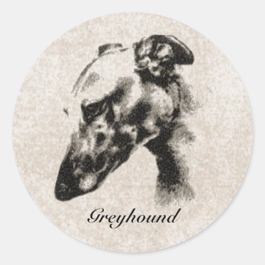 Greyhound Elegance  Ronde Sticker (Voorkant)
