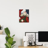 Greyhound en Santa Claus Dog Art Print (Thuiskantoor)