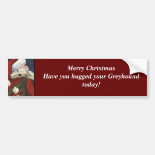 Greyhound en Santa Dog Art Bumpersticker