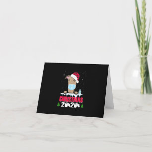 Greyhound Face Mask Dog Merry Kerstmis 2020 Funny Notitiekaartje
