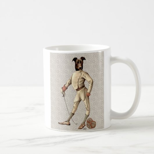 Greyhound Fencer in Cream Full 2 Koffiemok (Rechts)