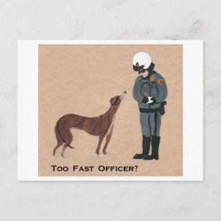 Greyhound getting a Speeding Ticket Uitnodiging Briefkaart