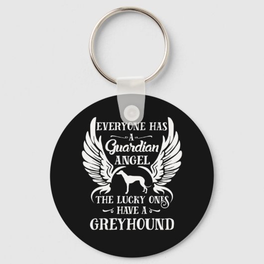 Greyhound guardian angel-typografie sleutelhanger (Voorkant)