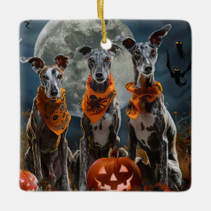 Greyhound Halloween Griezelen Keramisch Ornament