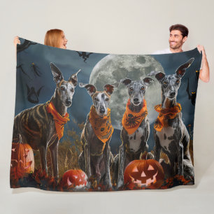 Greyhound Halloween Spooky Fleece Deken