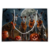 Greyhound Halloween Spooky Groot Cadeauzakje (Voorkant)