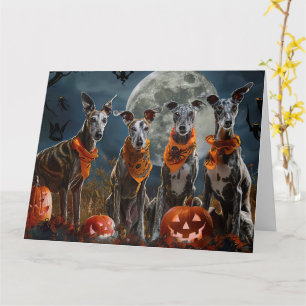Greyhound Halloween Spooky Kaart