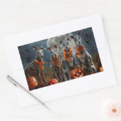 Greyhound Halloween Spooky Rechthoekige Sticker (Envelop)