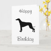 Greyhound Happy Birthday Kaart (Gele Bloem)