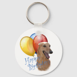 Greyhound Happy Birthday Sleutelhanger