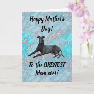Greyhound Happy Mothers Day Blue Marble Kaart