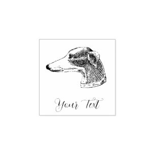 Greyhound Head Etching Personalized Rubberstempel