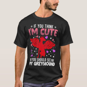 Greyhound Heart Valentijnsdag Animal voor vrouwen T-shirt