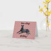 Greyhound heeft een Greyt Birthday Card Kaart (Gele Bloem)