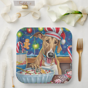Greyhound Holiday Baking: Feestelijke Kerst Papieren Bordje