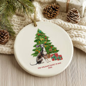 Greyhound hond gepersonaliseerde kerst keramisch ornament