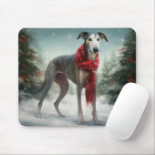 Greyhound Hond in Sneeuw Kerstmis Muismat (Met muis)