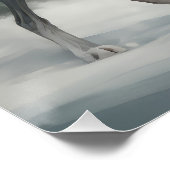 Greyhound Hond in Sneeuw Kerstmis Perfect Poster (Hoek)