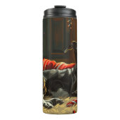 Greyhound Hond Kerstfeest Thermosbeker (Voorkant)