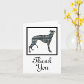 Greyhound Hond Silhouette Wit Dank u Groet Kaart (Gele Bloem)