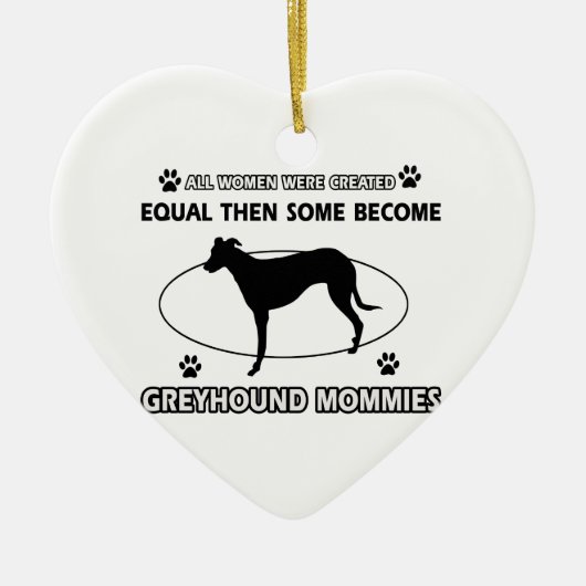 Greyhound honden ontwerpen keramisch ornament (Voorkant)