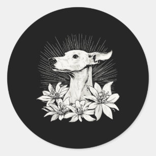 Greyhound Hondenliefhebber Retro Style Tattoo Ronde Sticker
