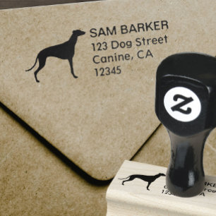 Greyhound Hondenras Silhouet retouradres Rubberstempel