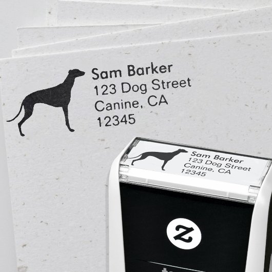 Greyhound Hondenras Silhouet retouradres Zelfinktende Stempel