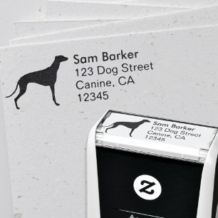 Greyhound Hondenras Silhouette Return Address Zelfinktende Stempel