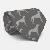 Greyhound Hondenras Silhouettes Pattern Grey Stropdas (Opgerold)