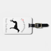 Greyhound... ik hart mijn grijze hond Gepersonalis Bagagelabel (Voorkant horizontaal)