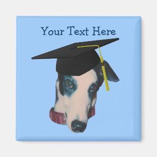 Greyhound in Gradup Cap Funny Dog Magnet Magneet