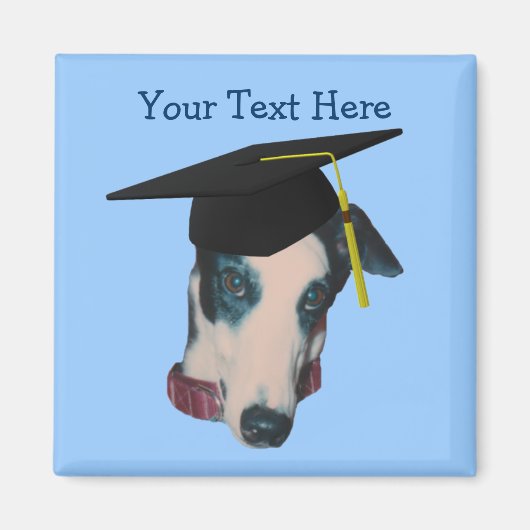 Greyhound in Gradup Cap Funny Dog Magnet Magneet (Voorkant)