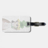 Greyhound in Groen rond Pet 2 Bagagelabel (Achterkant horizontaal)