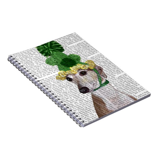 Greyhound in Groen rond Pet 2 Notitieboek (Rechterzijde)