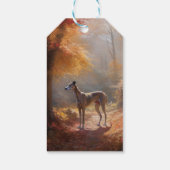 Greyhound in Herfstbladeren Herfst Inspire Cadeaulabel (Achterkant)